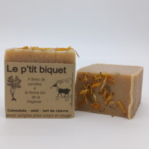 le p'tit biquet, savon au lait de chèvre, f'ânes de carottes